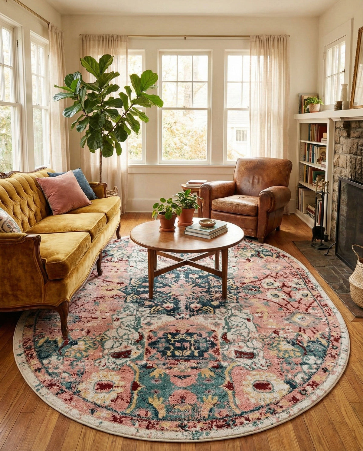 Savannah Elegance Collection Area Rug -  Azalea Oval Pink  lifestyle 175