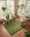 Mediterranean Lattice Collection Area Rug - Santorini (Green) Square Green  lifestyle 35