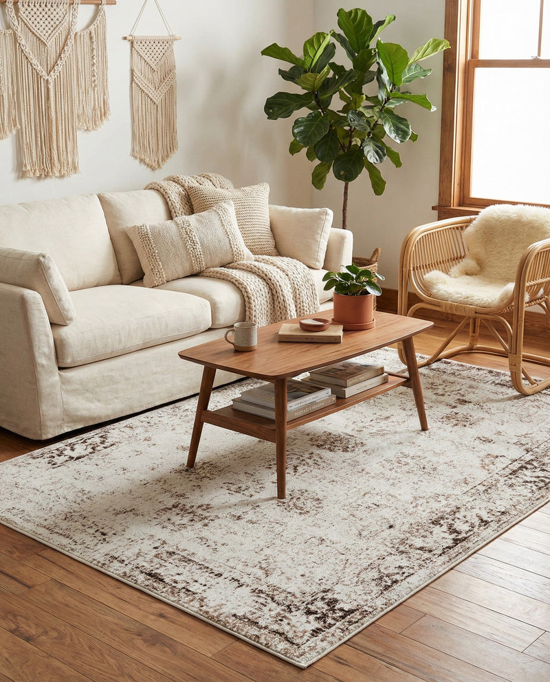 Riviera Elegance Collection Area Rug - Antibes (Beige) Rectangle Beige  lifestyle 8