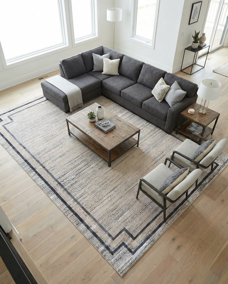 Serenity Sands Collection Area Rug -  Hushhaven Rectangle Gray  lifestyle 16