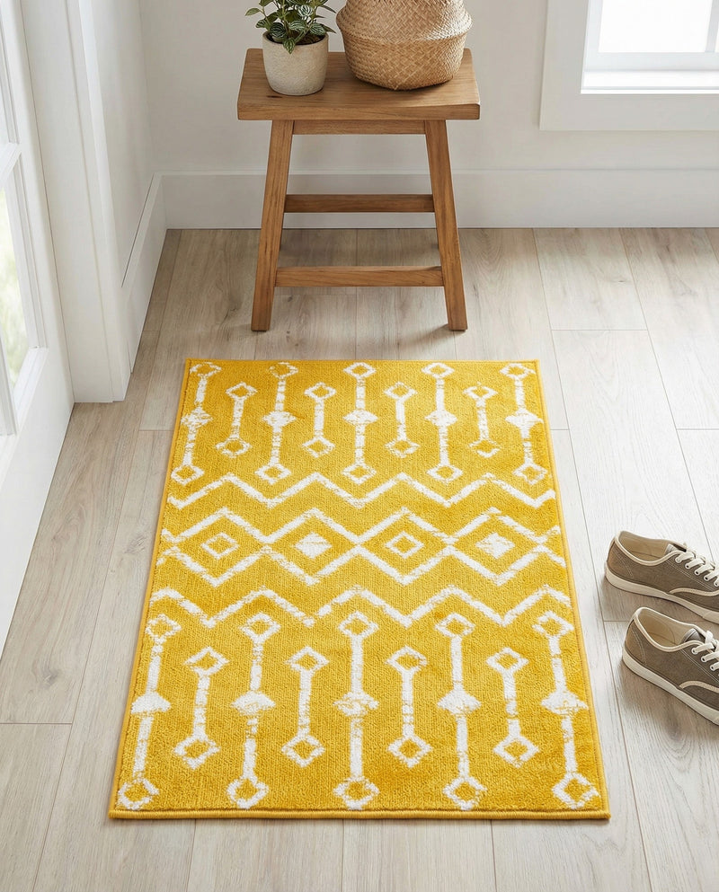 Marrakech Lattice Collection Area Rug - Medina (Yellow) Rectangle Yellow  lifestyle 20