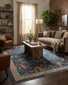 Seville Stripes Collection Area Rug -  Malaga (Navy Blue) Rectangle Navy Blue  lifestyle 6