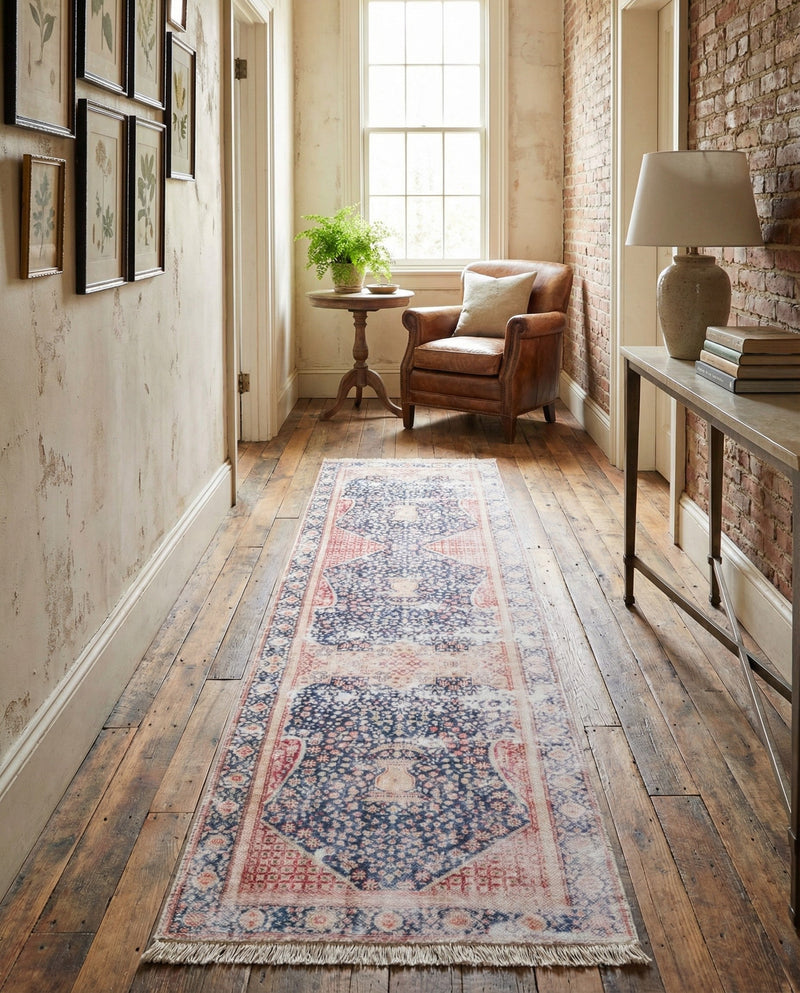 Bazaar Chic Collection Area Rug -  Rabat Runner Navy Blue  lifestyle 56