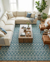 Savannah Pergola Collection Area Rug -  Pergola (Teal) Rectangle Teal  lifestyle 20