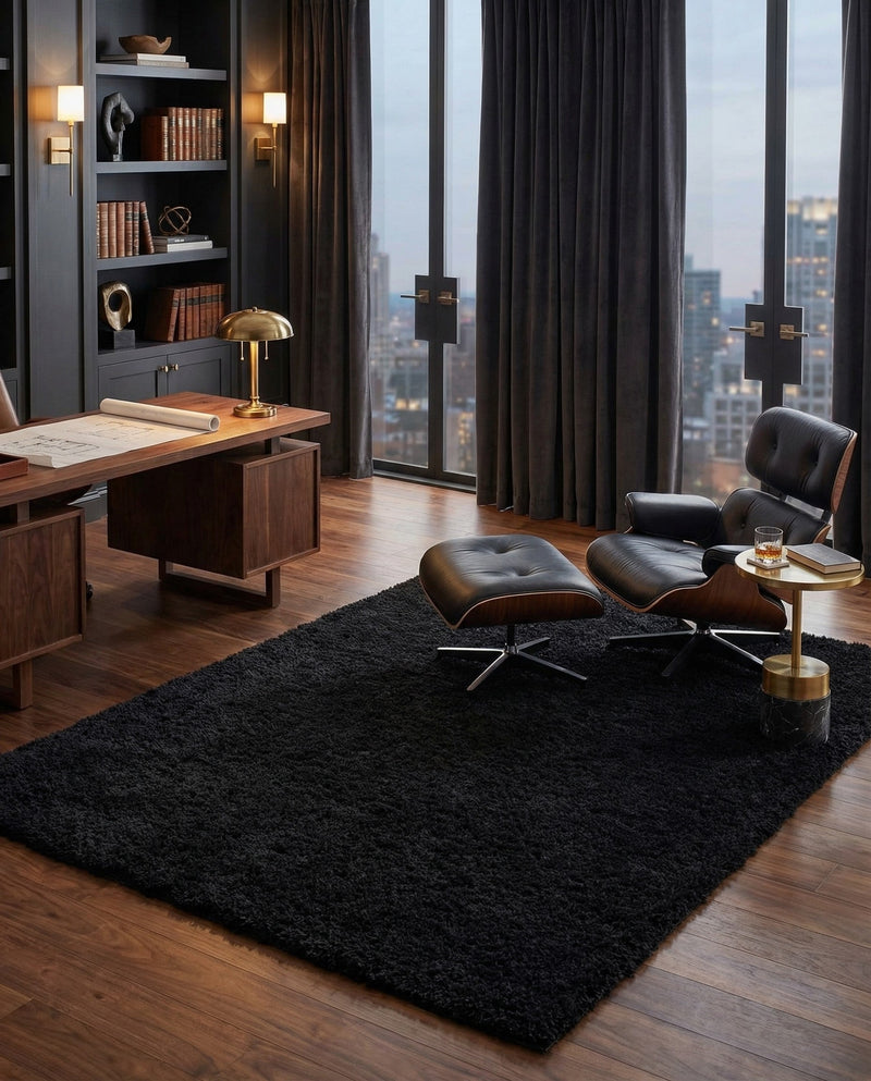 Eternal Plush Oasis Collection Area Rug -  Tranquility (Onyx Black) Rectangle Onyx Black  lifestyle 21