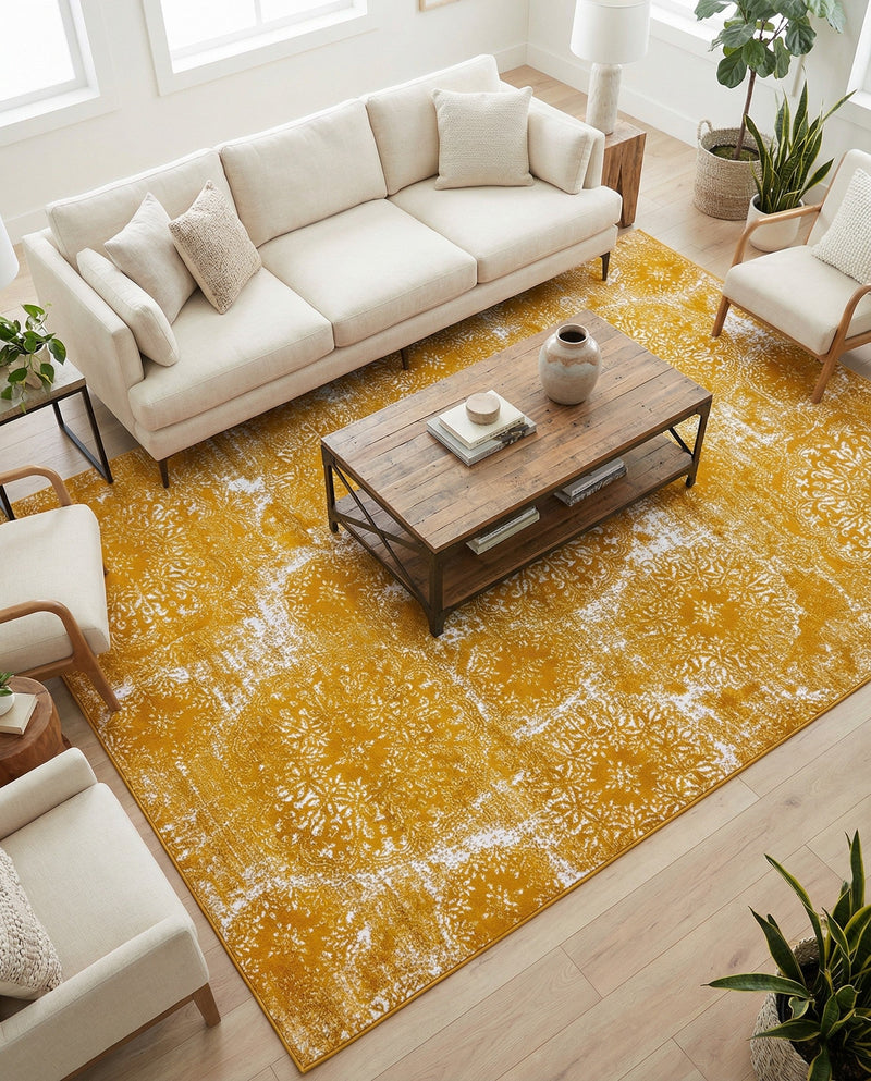 Riviera Elegance Collection Area Rug -  Monaco (Yellow) Rectangle Yellow  lifestyle 15