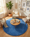 Plush Oasis Collection Area Rug - Serenity (Periwinkle Blue) Round Periwinkle Blue  lifestyle 58