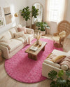 Plush Oasis Collection Area Rug - Serenity (Taffy Pink) Oval Taffy Pink  lifestyle 88