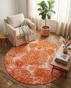 Riviera Elegance Collection Area Rug -  Monaco (Orange) Round Orange  lifestyle 77