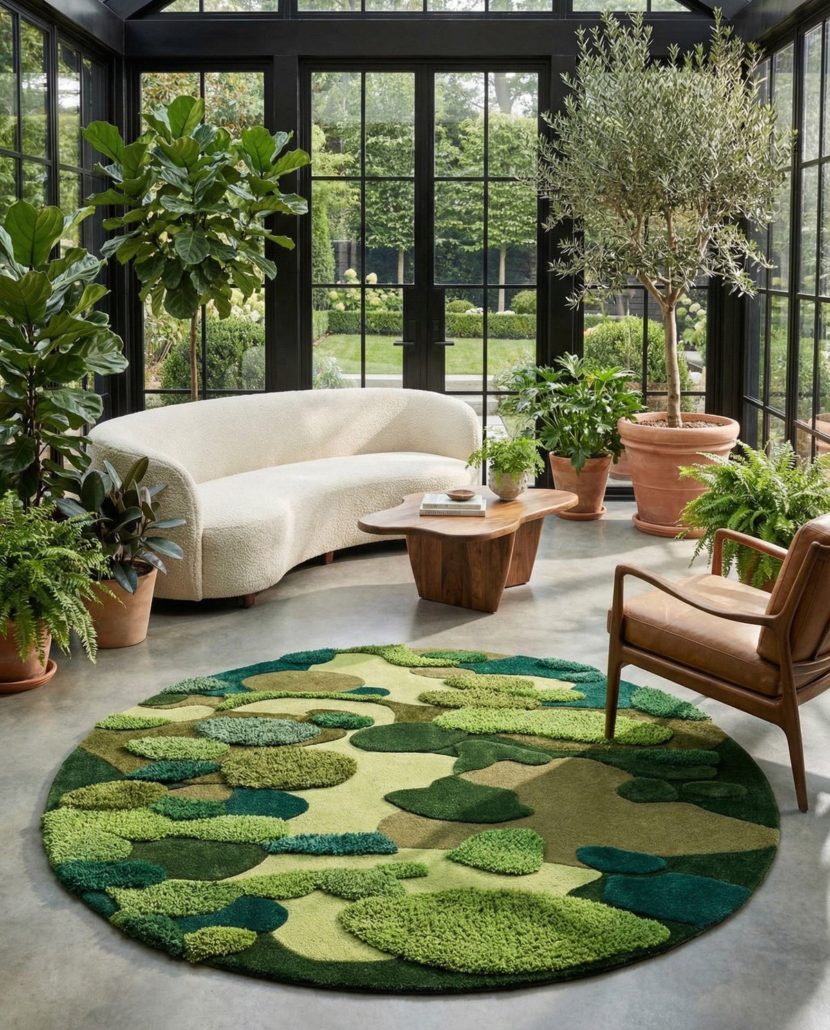 Forest Floor Oasis Collection Area Rug - Willowbrook Round Green  lifestyle 27