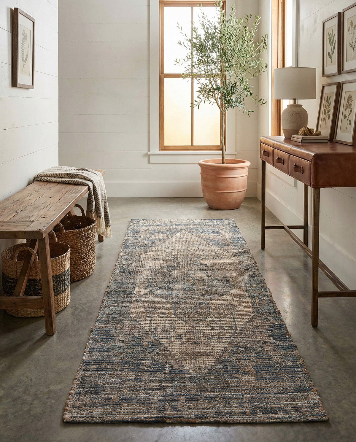 Savannah Threads Collection Area Rug - Sahara Runner Blue  lifestyle 138