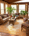Dover Terrace Collection Area Rug - Marina (Orange) Rectangle Orange  lifestyle 16