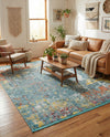 Caribbean Breeze Collection Area Rug -  Quantic Rectangle Blue  lifestyle 14