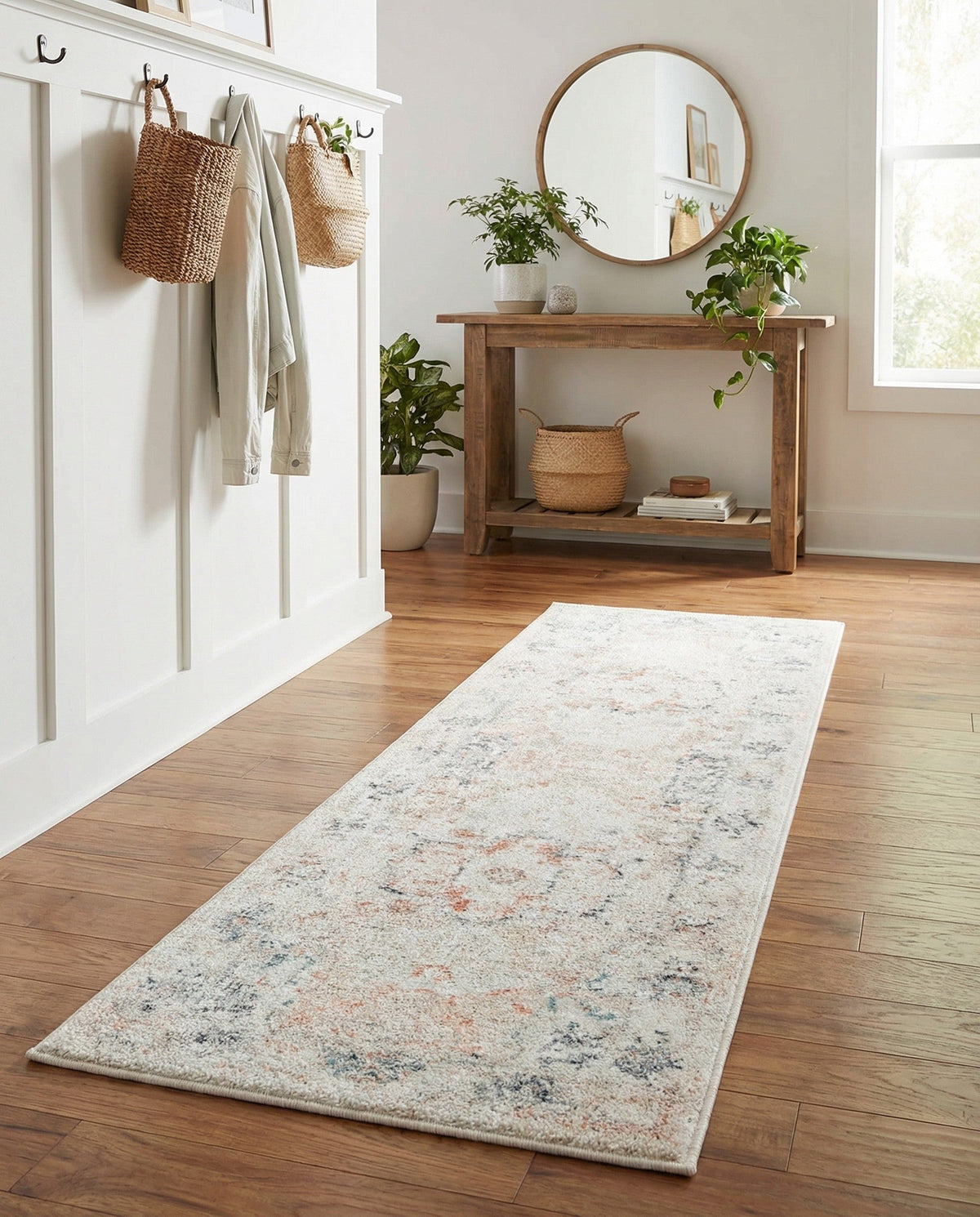 Parisian Elegance Collection Area Rug - Versailles (Ivory) Runner Ivory  lifestyle 95