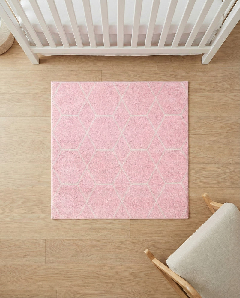 Trellis Mosaic Collection Area Rug - Arborville (Light Pink) Square Light Pink  lifestyle 78