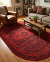Samarkand Elegance Collection Area Rug -  Zarafshan Oval Red  lifestyle 72
