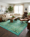 Baroque Era Collection Area Rug - Versailles (Spring Green) Square Spring Green  lifestyle 41