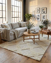 Trellis Wool Collection Area Rug - Vineyard Rectangle Ivory  lifestyle 6