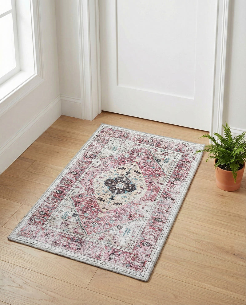 Laguna Sands Collection Area Rug -  Newport Rectangle Light Coral Pink  lifestyle 34