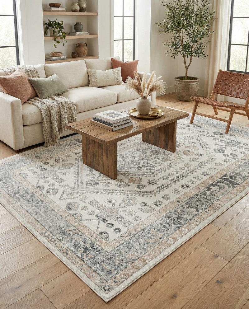 Adriana Terrace Collection Area Rug - Capri (Ivory) Rectangle Ivory  lifestyle 10