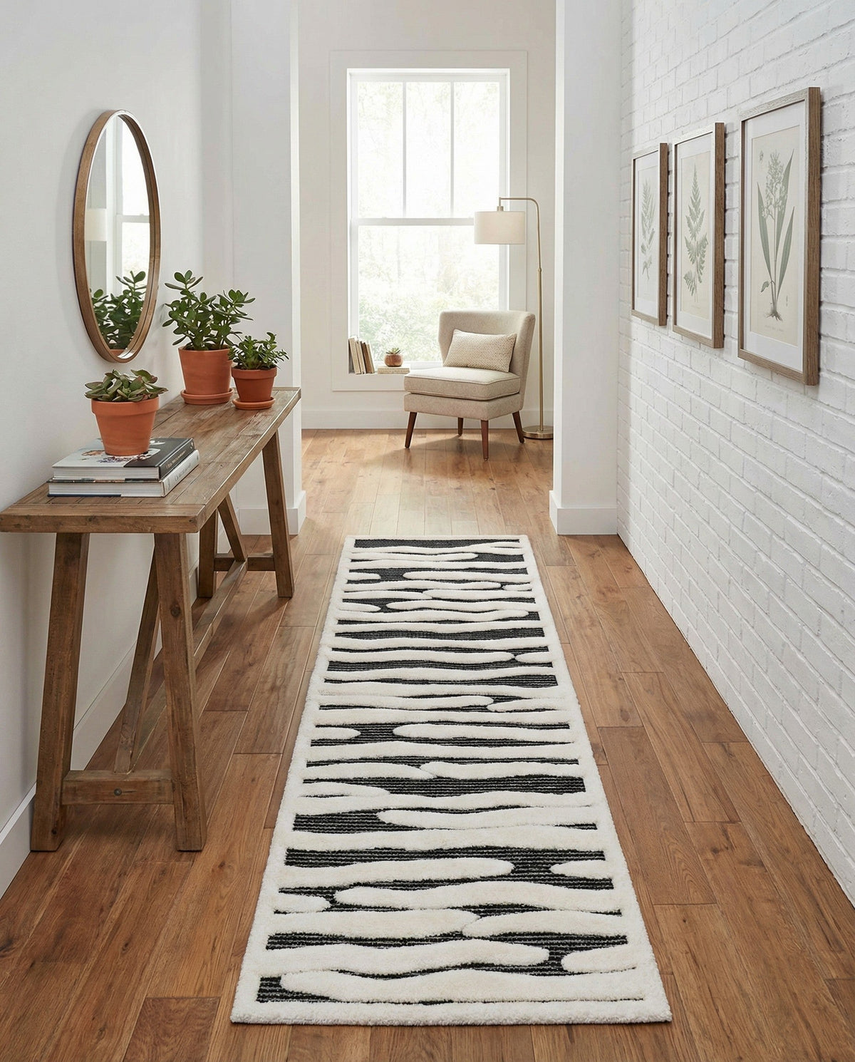 Monochrome Collection Area Rug - Slate Runner Gray  lifestyle 87