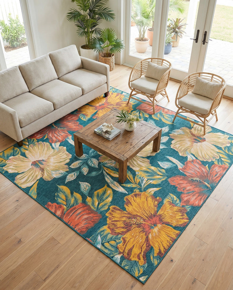 Seaside Haven Rugs Collection Area Rug -  Nautical Square Multi  lifestyle 87