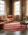 Jewel Oasis Collection Area Rug - Sapphire (Rusty Pink Rose) Round Rusty Pink Rose  lifestyle 54