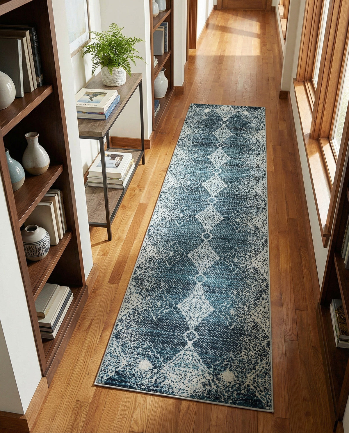 Aegean Elegance Washables Collection Area Rug -  Naxos Runner Navy Blue  lifestyle 87