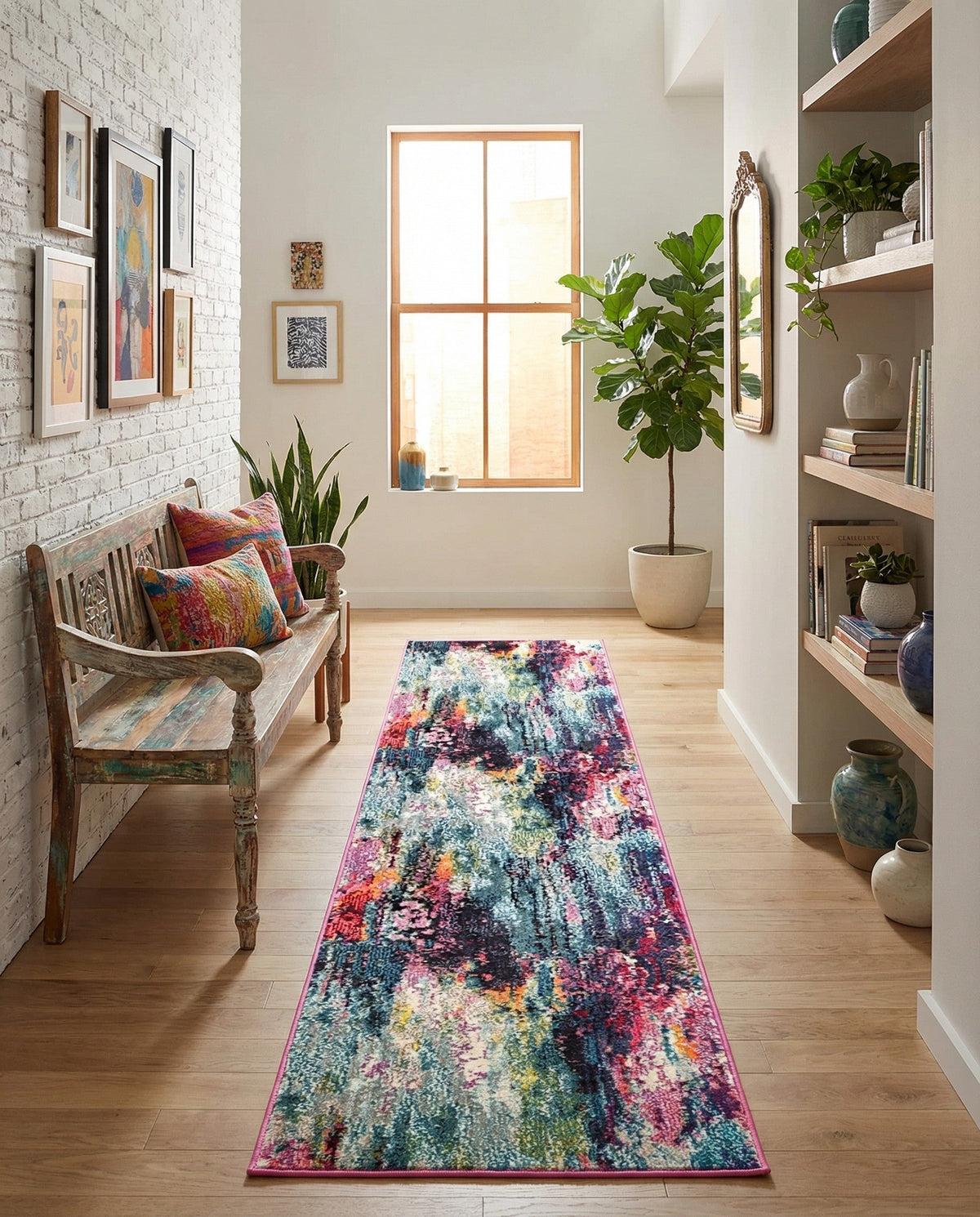 Chromatic Oasis Collection Area Rug -  Oasis Runner Multi  lifestyle 88