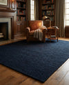 Lana Tasmanian Wool Collection Area Rug - Waitomo Rectangle Navy Blue  lifestyle 21