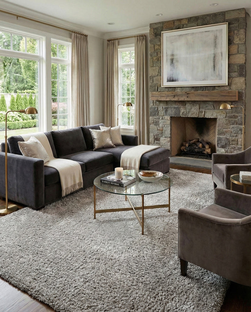 Majestic Manor Collection Area Rug - Versailles (Silver Screen) Rectangle Silver Screen  lifestyle 28