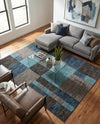 Autumn Meadow Collection Area Rug -  Sycamoreside (Blue Gray) Rectangle Blue Gray  lifestyle 15
