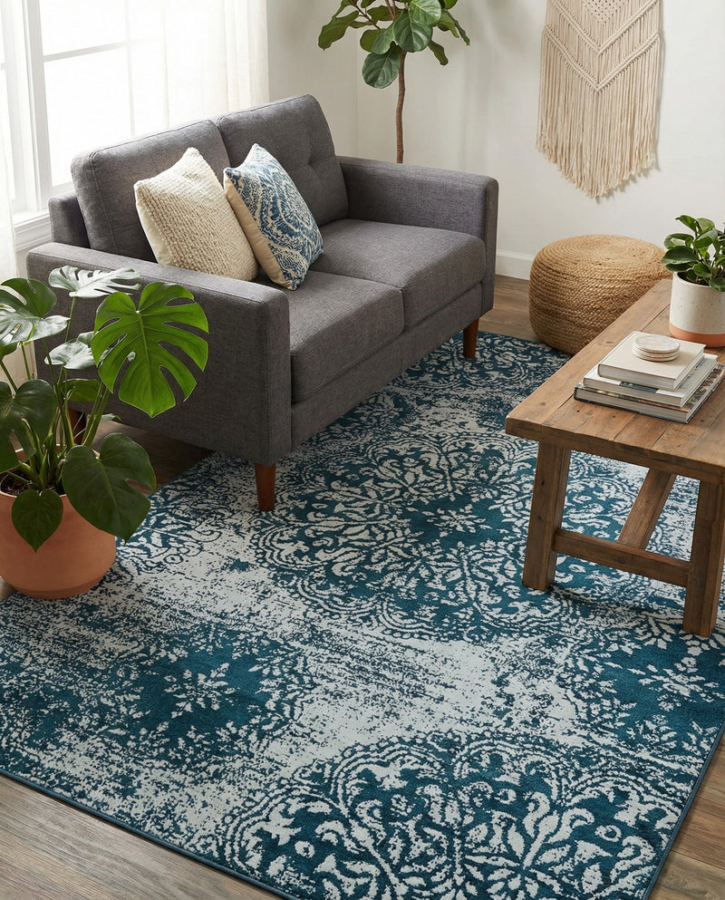 Riviera Elegance Collection Area Rug -  Monaco (Blue) Rectangle Blue  lifestyle 7