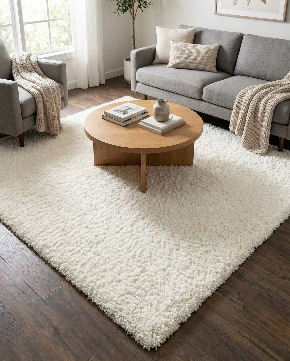 Plush Oasis Collection Area Rug - Serenity (Snow White) Square Snow White  lifestyle 106