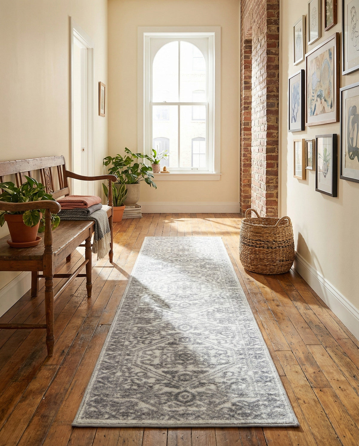 Charleston Elegance Collection Area Rug - Harborview Runner White  lifestyle 171