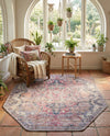 Vintage Memories Collection Area Rug - Echoes Octagon Beige pink  lifestyle 43