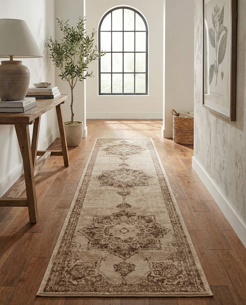 Eden Oasis Collection Area Rug -  Tranquility (Beige) Runner Beige  lifestyle 47