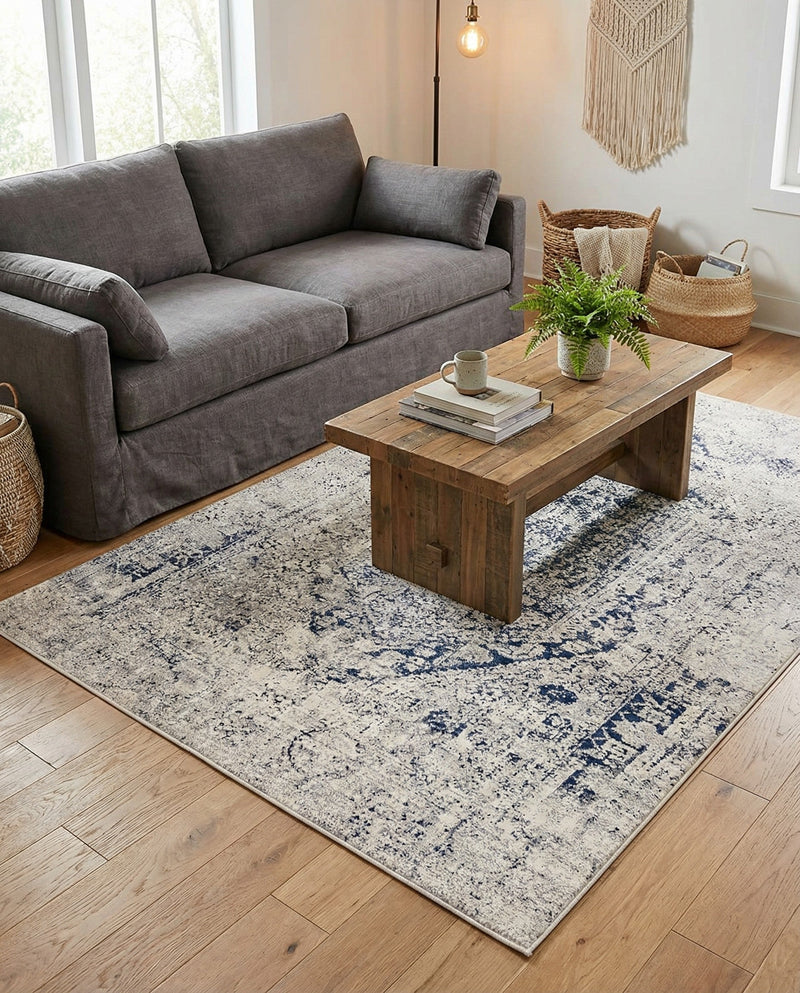 Coastal Manor Collection Area Rug -  Wavecrest Rectangle Gray  lifestyle 32