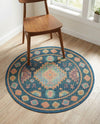 Coastal Terrace Collection Area Rug -  Dunes Round Navy Blue  lifestyle 71