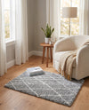 Cozy Haven Shag Collection Area Rug - Serenity (Cloud Gray) Rectangle Cloud Gray  lifestyle 23