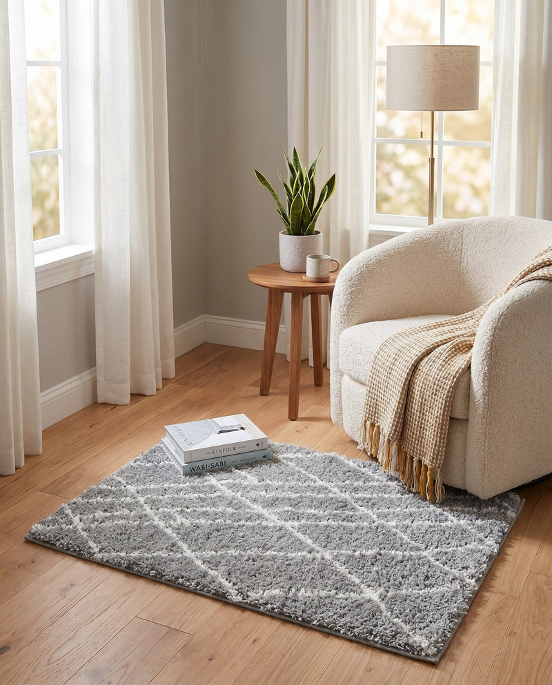 Cozy Haven Shag Collection Area Rug - Serenity (Cloud Gray) Rectangle Cloud Gray  lifestyle 23