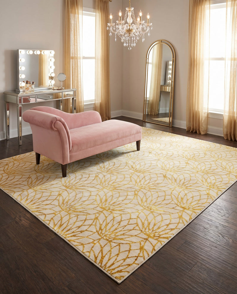 Hollywood Luxe Collection Area Rug -  Rodeo Rectangle White Gold  lifestyle 29