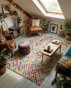 Chromatic Oasis Collection Area Rug -  Flora Rectangle Multi  lifestyle 6