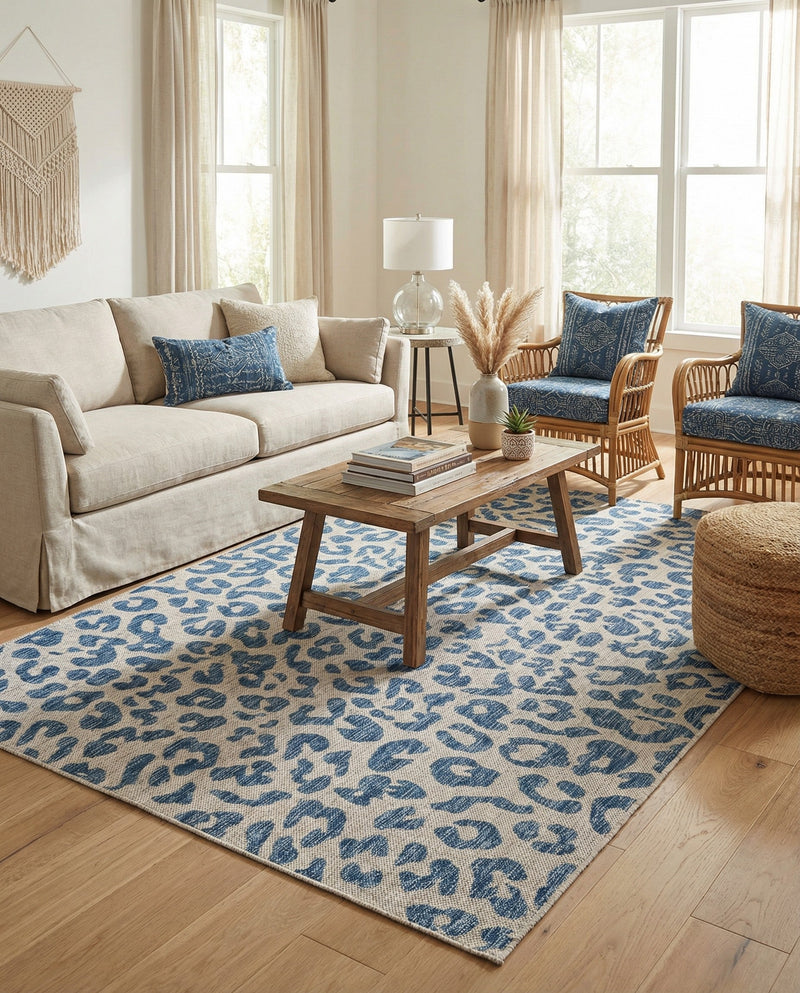 Savannah Escape Collection Area Rug -  Amazon (Blue) Rectangle Blue  lifestyle 15