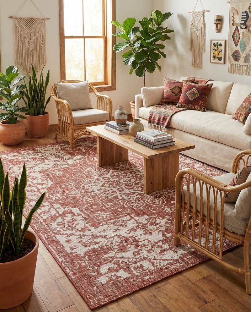 Urban Oasis Rugs Collection Area Rug -  Penthouse (Rust Red) Rectangle Rust Red  lifestyle 4