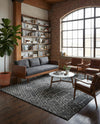 Marrakesh Lattice Collection Area Rug - Casablanca (Charcoal Gray) Rectangle Charcoal Gray  lifestyle 13