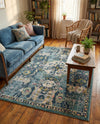Savannah Elegance Collection Area Rug -  Azalea Rectangle Navy Blue  lifestyle 19