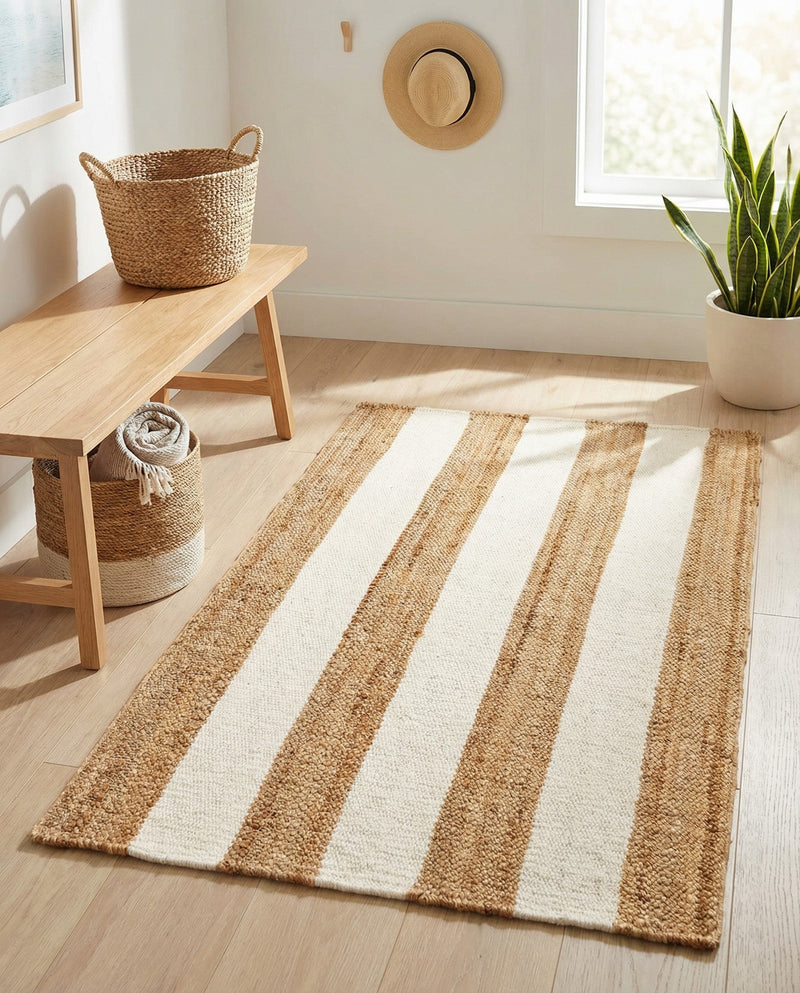 Martha's Vineyard Blueprints Collection Area Rug - Edgartown Rectangle Tan Sand  lifestyle 30