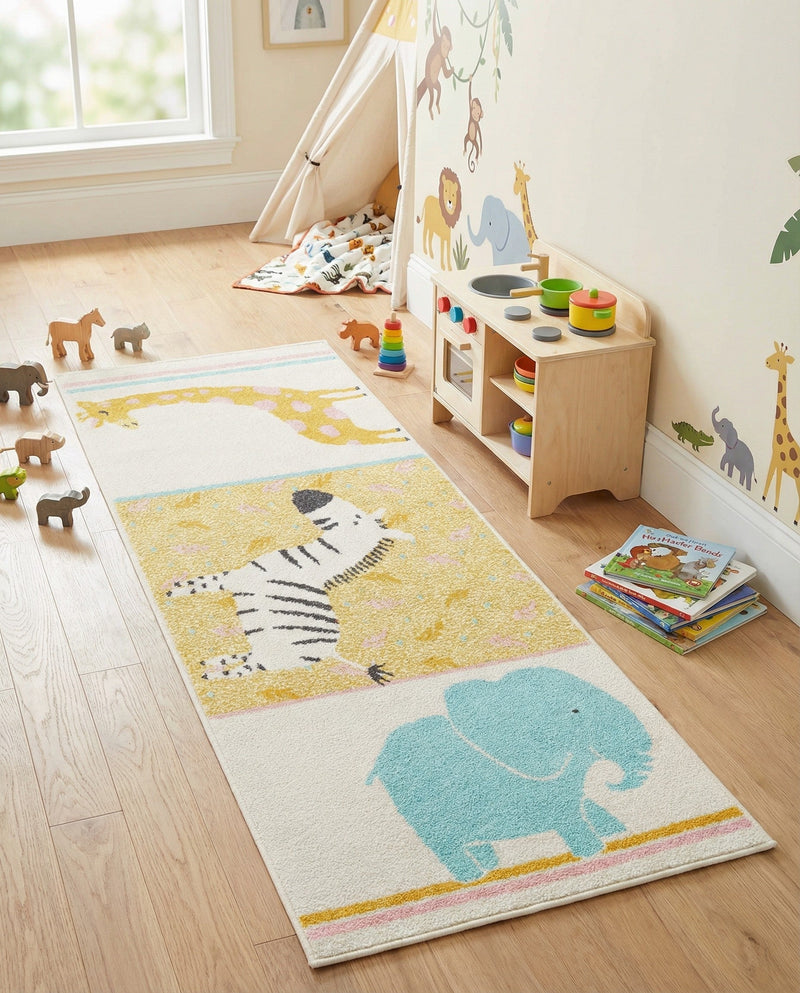 Wonder Tykes Collection Area Rug -  Wonderland Runner Ivory  lifestyle 47