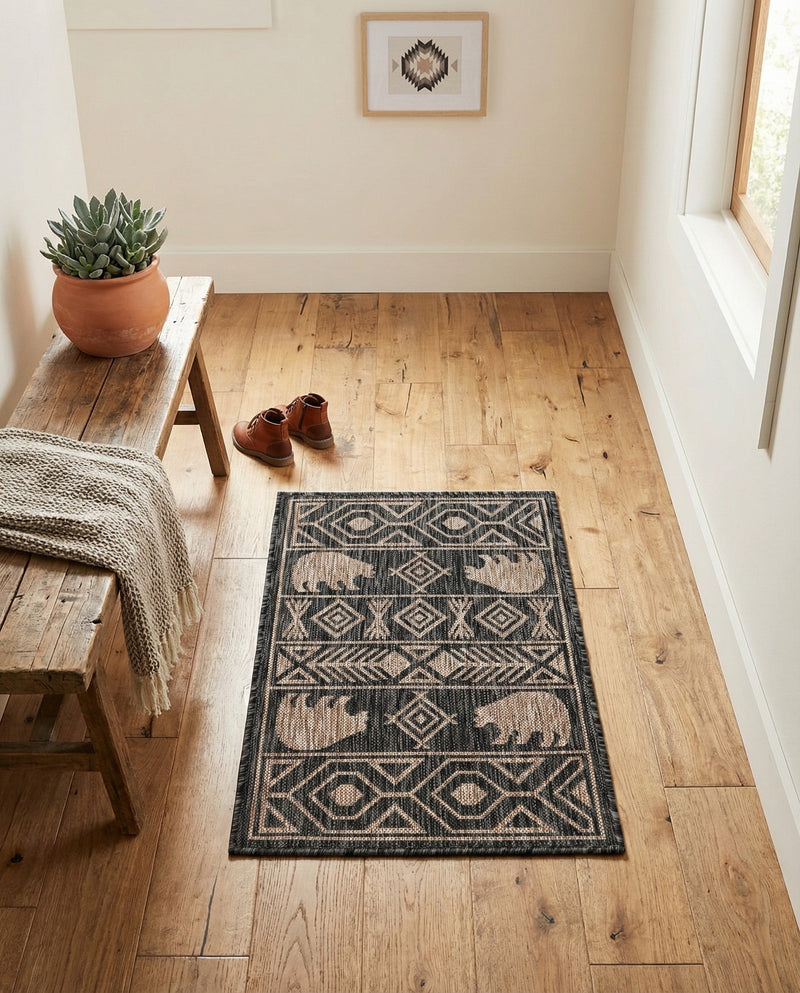 Mesa Oasis Rugs Collection Area Rug - Sundown Rectangle Black  lifestyle 32